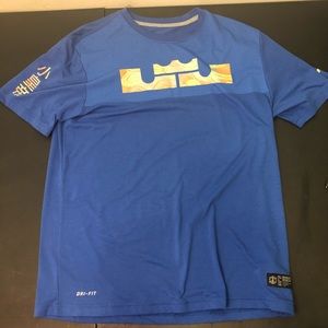 LEBRON NIKE Rare Unique Asian Blue Shirt Size M